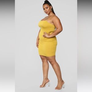 Fashion Nova Dress Size XL Color Mustard